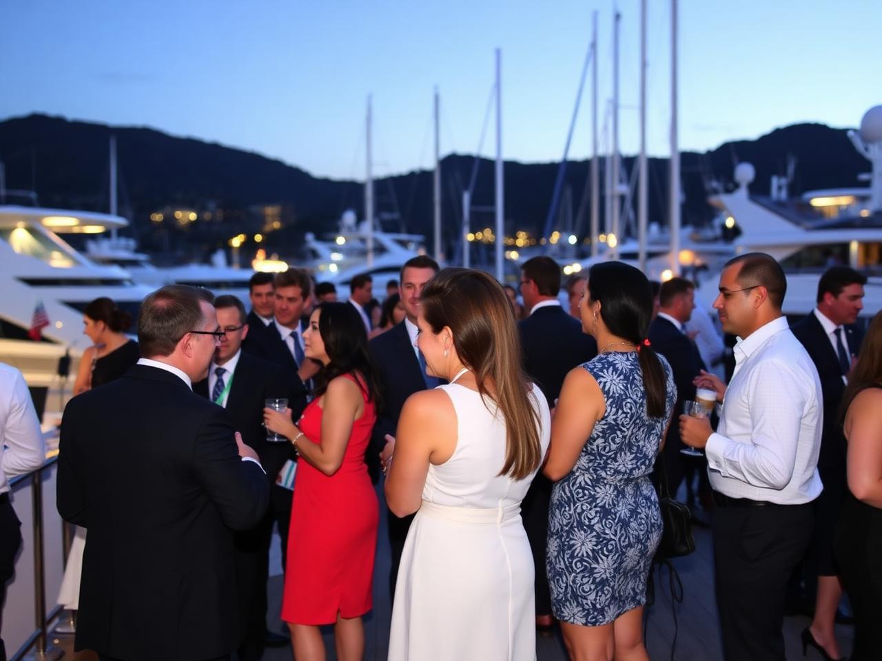 Yacht industry networking event at a marina
