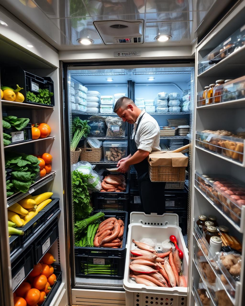 Yacht galley provisioning and stock organization