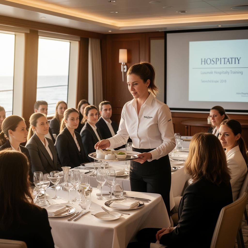Instructor teaching luxury hospitality