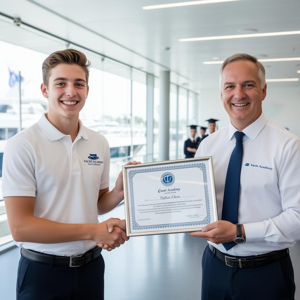 Graduate receiving certificate
